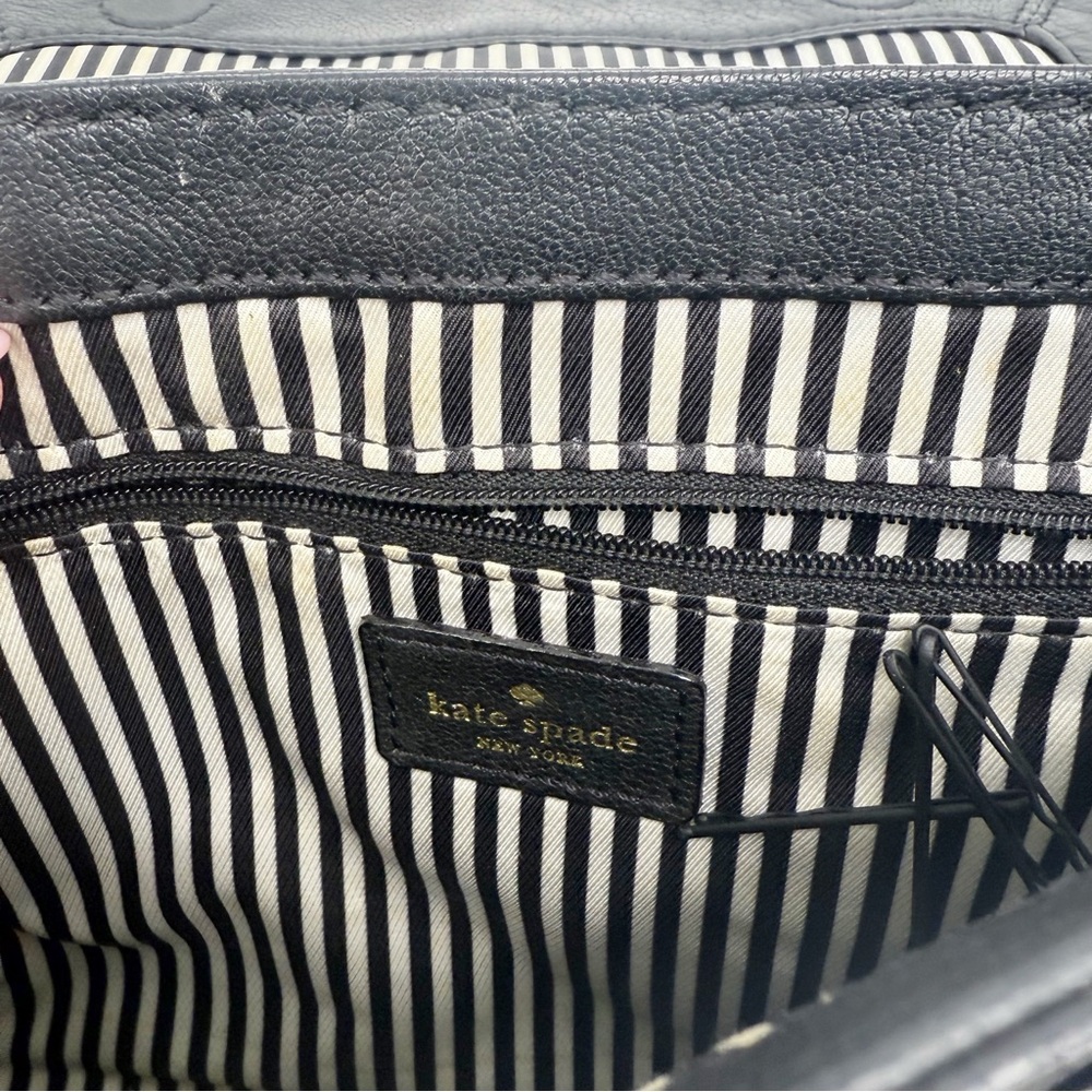 Kate Spade Allen Street Neil Black Leather Crossbody Bag With Silver Buckles - Picture 14 of 16